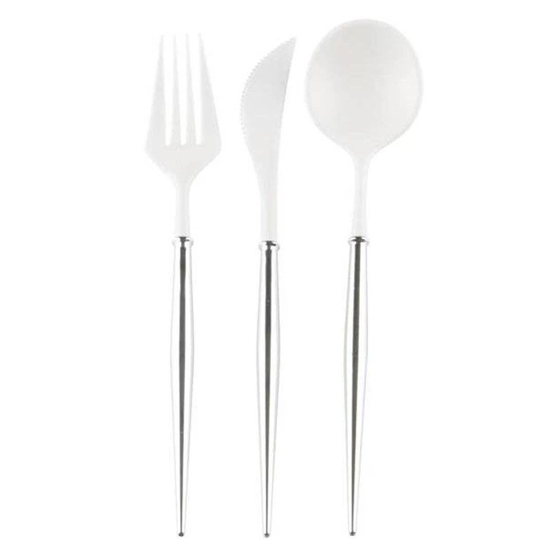 Silver Bella Assorted Plastic Cutlery, 24pc (Service for 8)