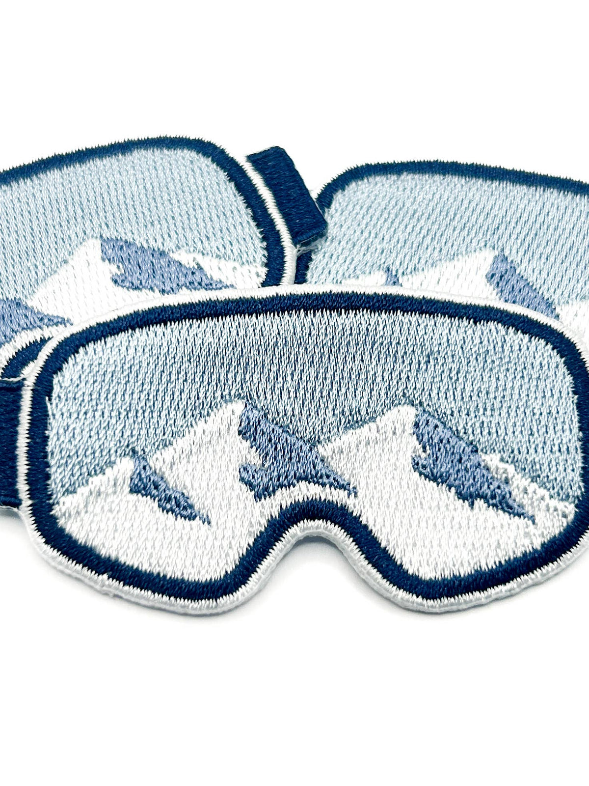 Ski Goggles with Mountains Embroidered Iron-On Patch Snow