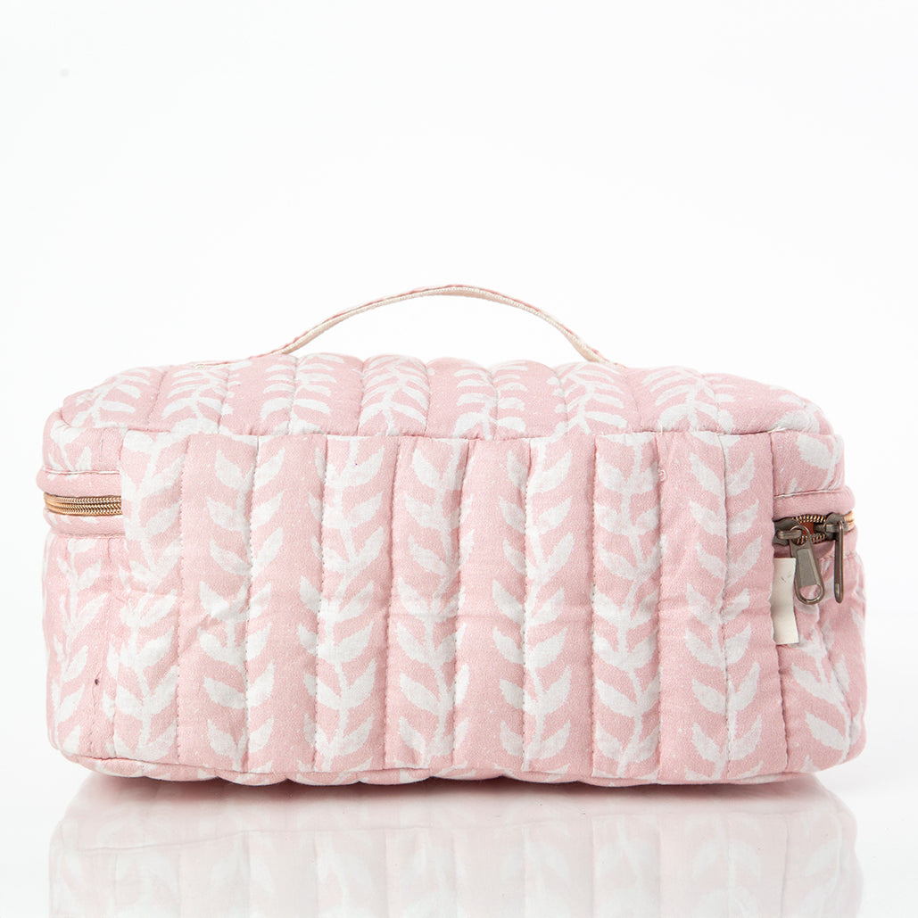 Block Print Train Case - Pink