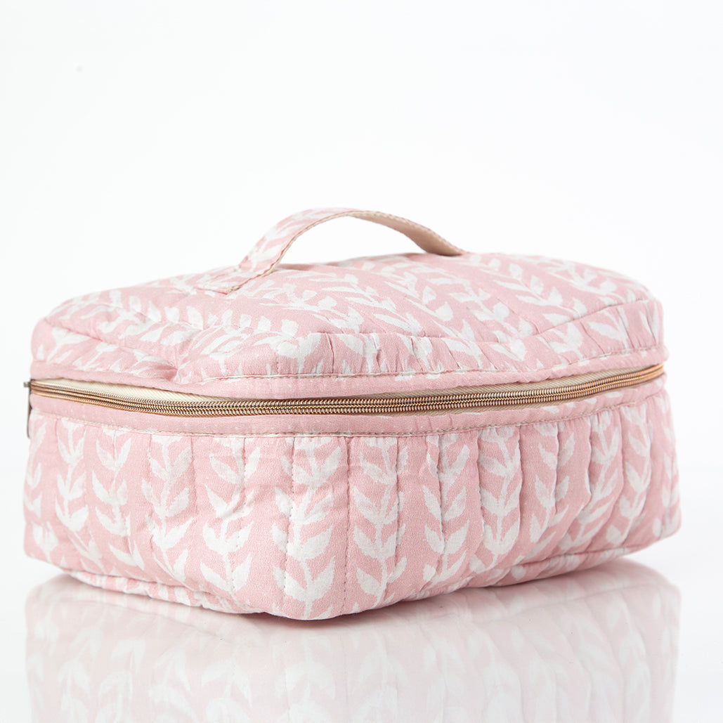 Block Print Train Case - Pink