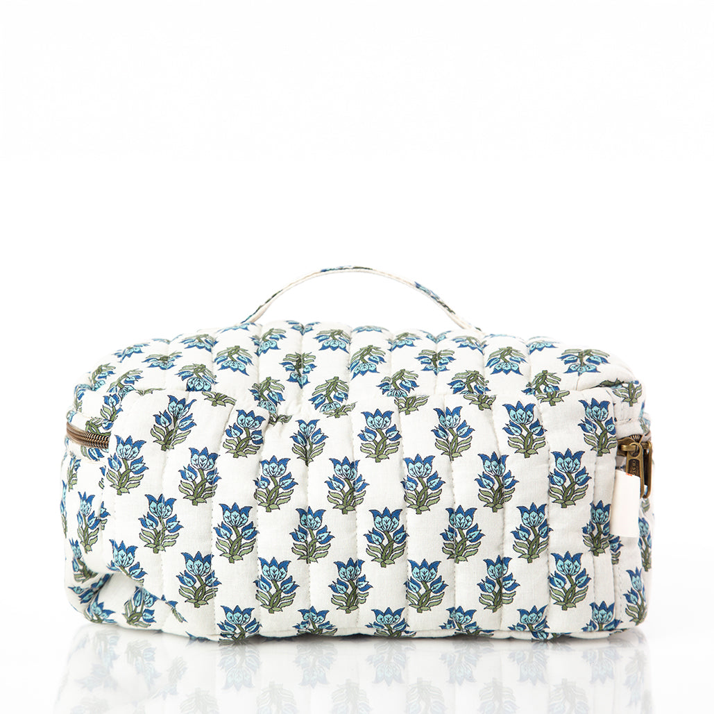 Block Print Train Case - Blue