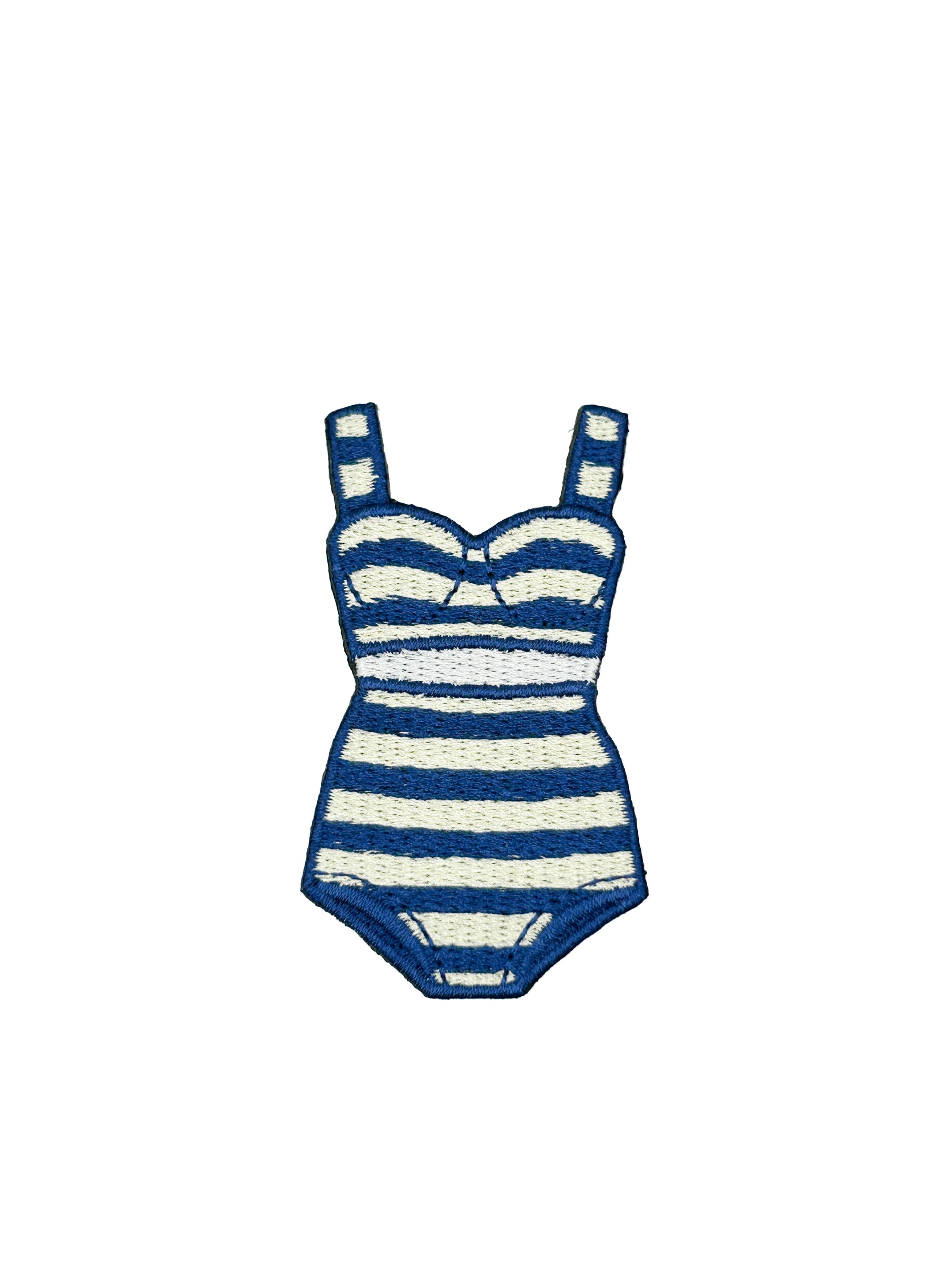 Retro Striped Swimsuit Iron-On Patch