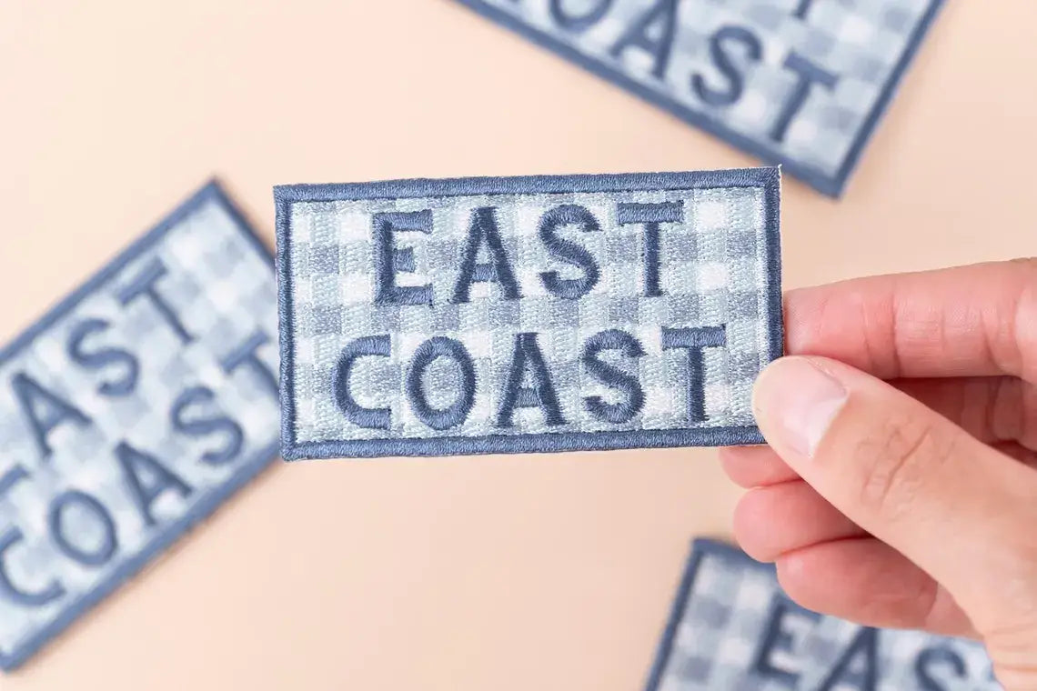 East Coast Blue Gingham Iron-On Patch