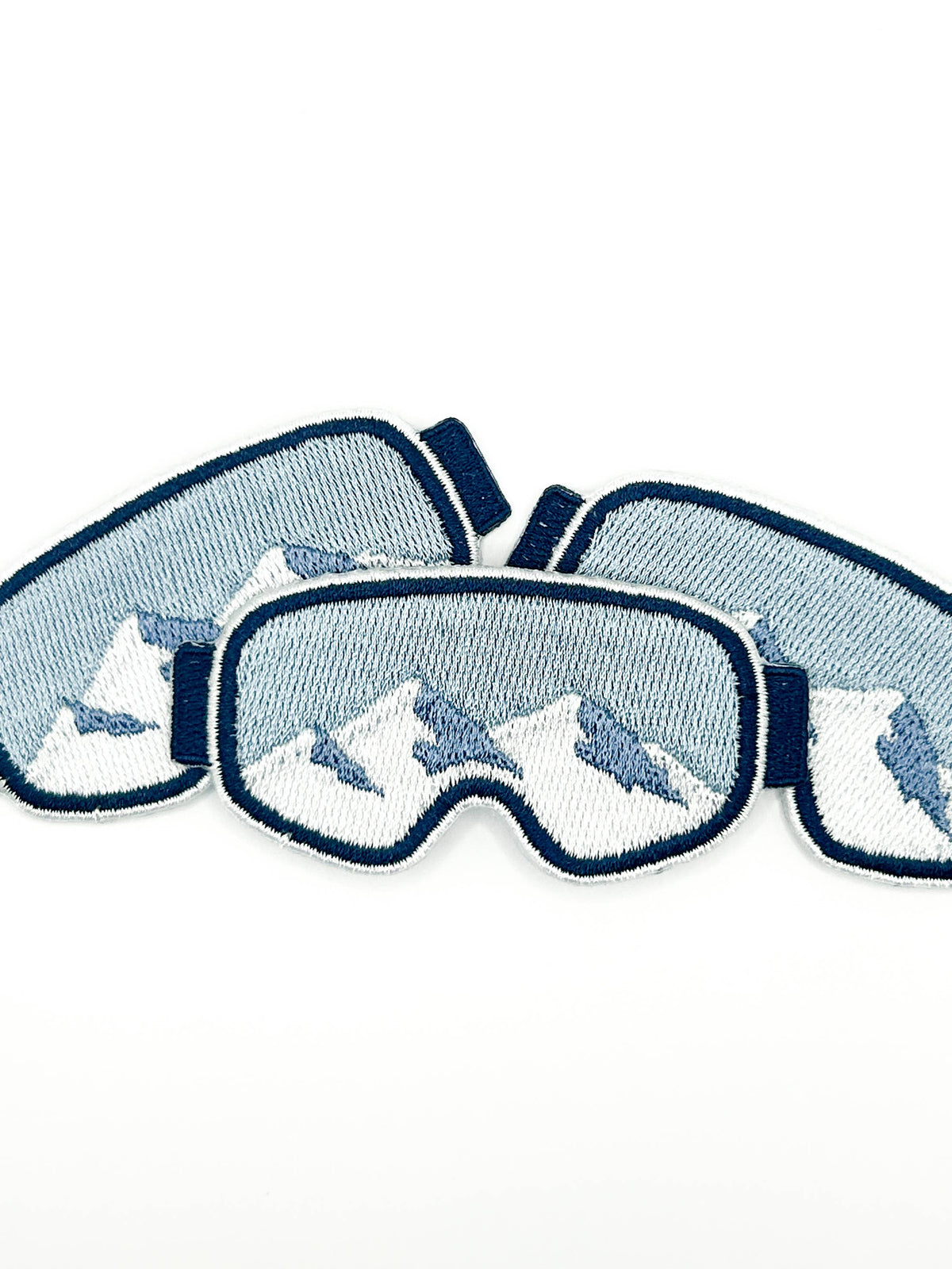 Ski Goggles with Mountains Embroidered Iron-On Patch Snow