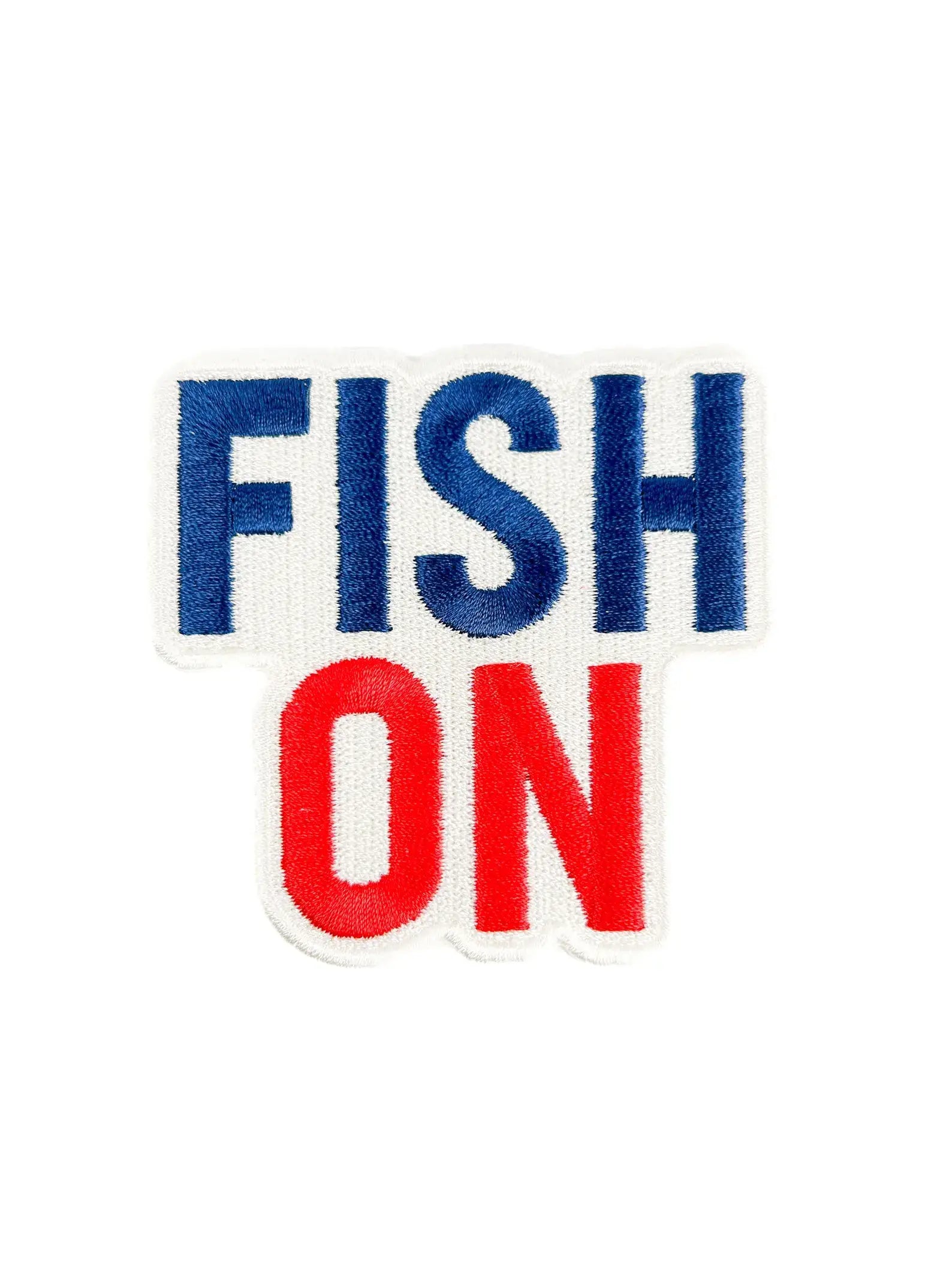 Fish On Patch – Patriotic Embroidered Iron On for Anglers