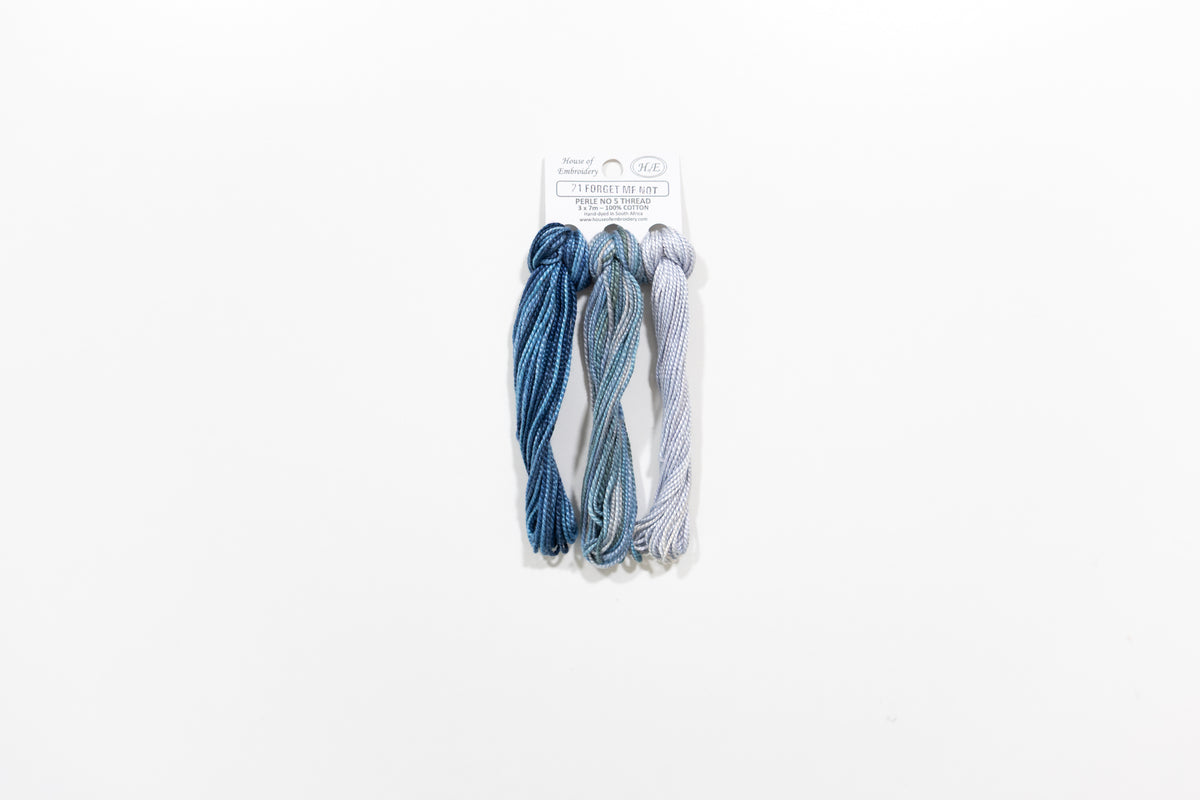 Forget Me Not - Cotton Perle #5 Thread Set (3 Mini Skeins)