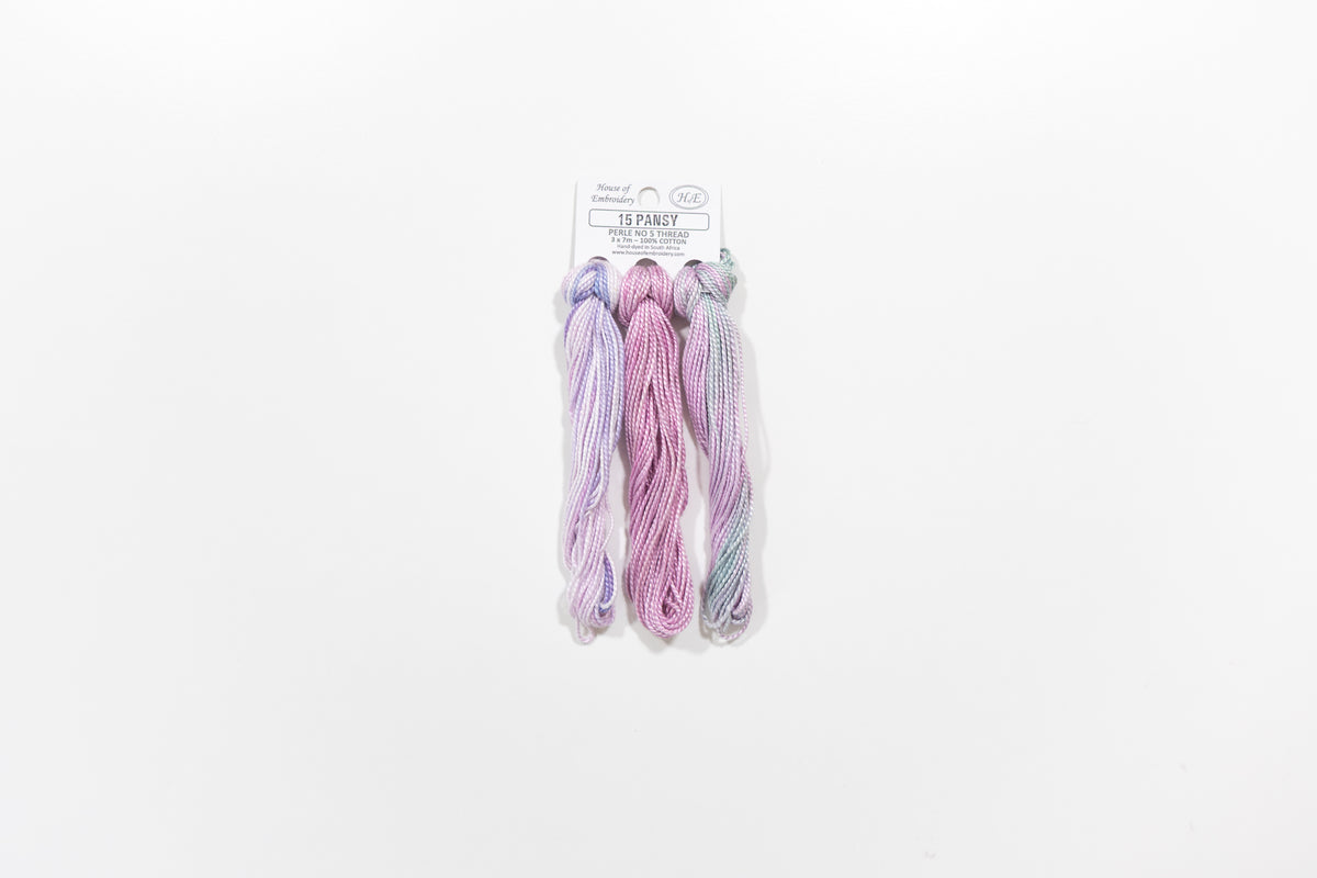 Pansy - Cotton Perle #5 Thread Set (3 Mini Skeins)
