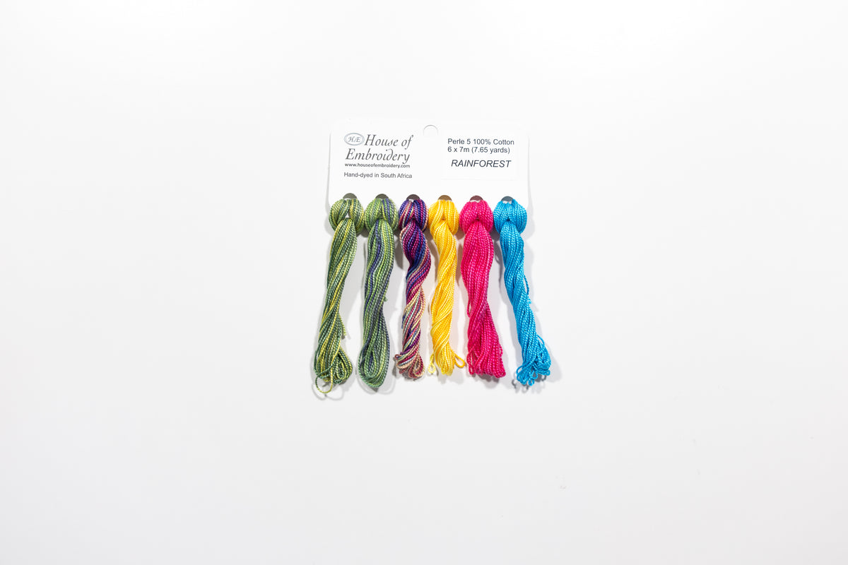 Rain Forest - Cotton Perle #5 Thread Set (5 Mini Skeins)
