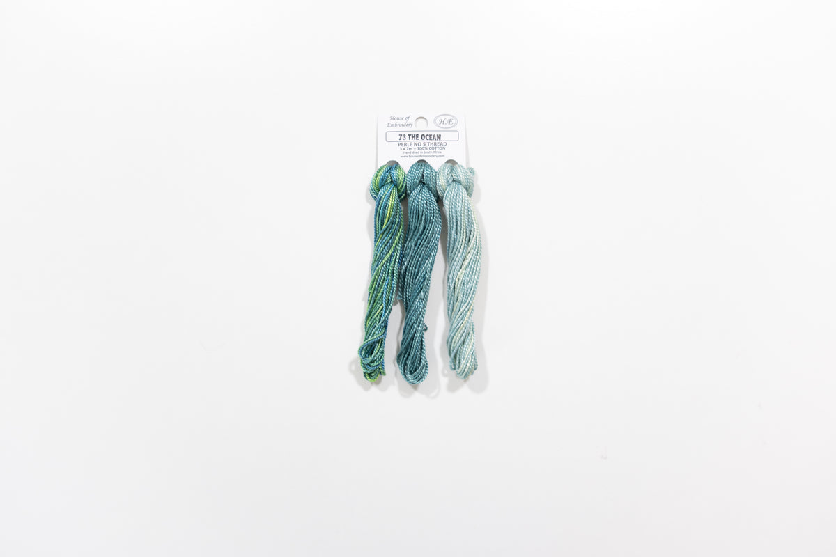 Ocean - Cotton Perle #5 Thread Set (3 Mini Skeins)