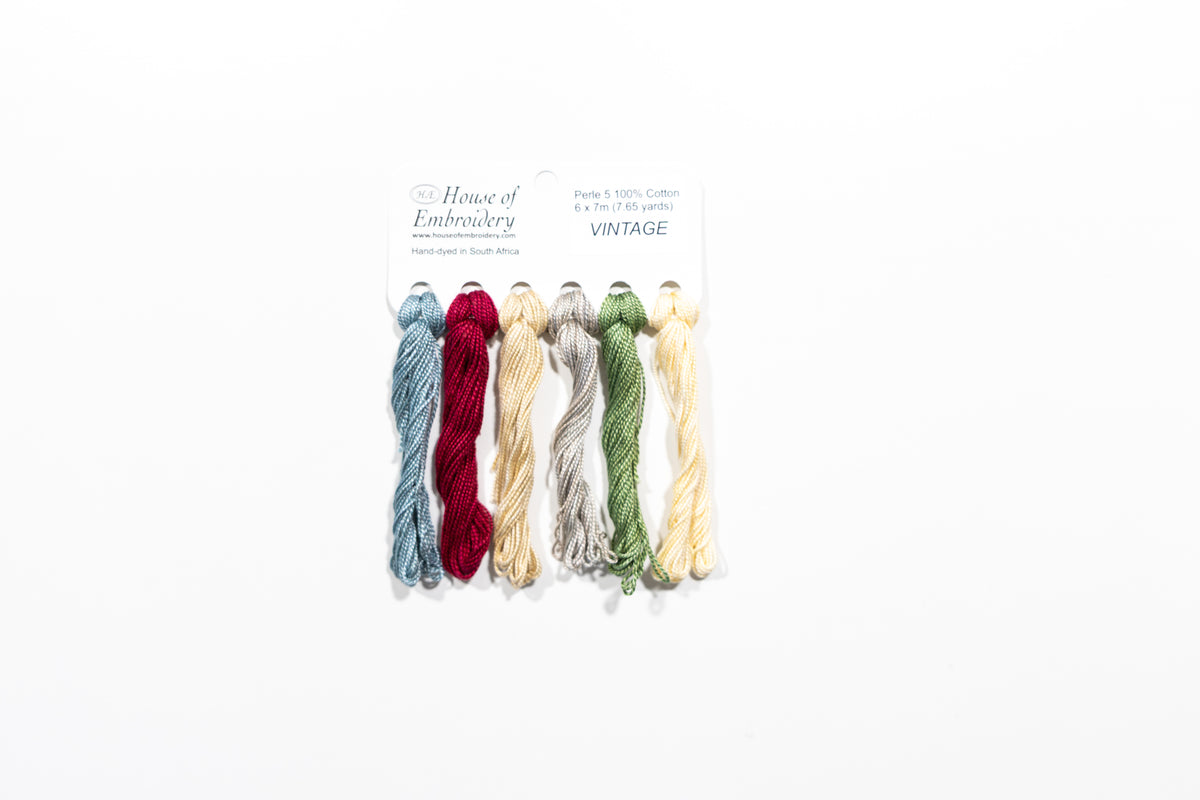 Vintage - Cotton Perle #5 Thread Set (5 Mini Skeins)