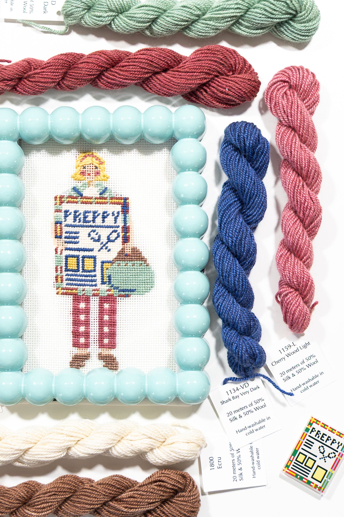 Preppy Girl Needlepoint Canvas - Jennifer Vallez