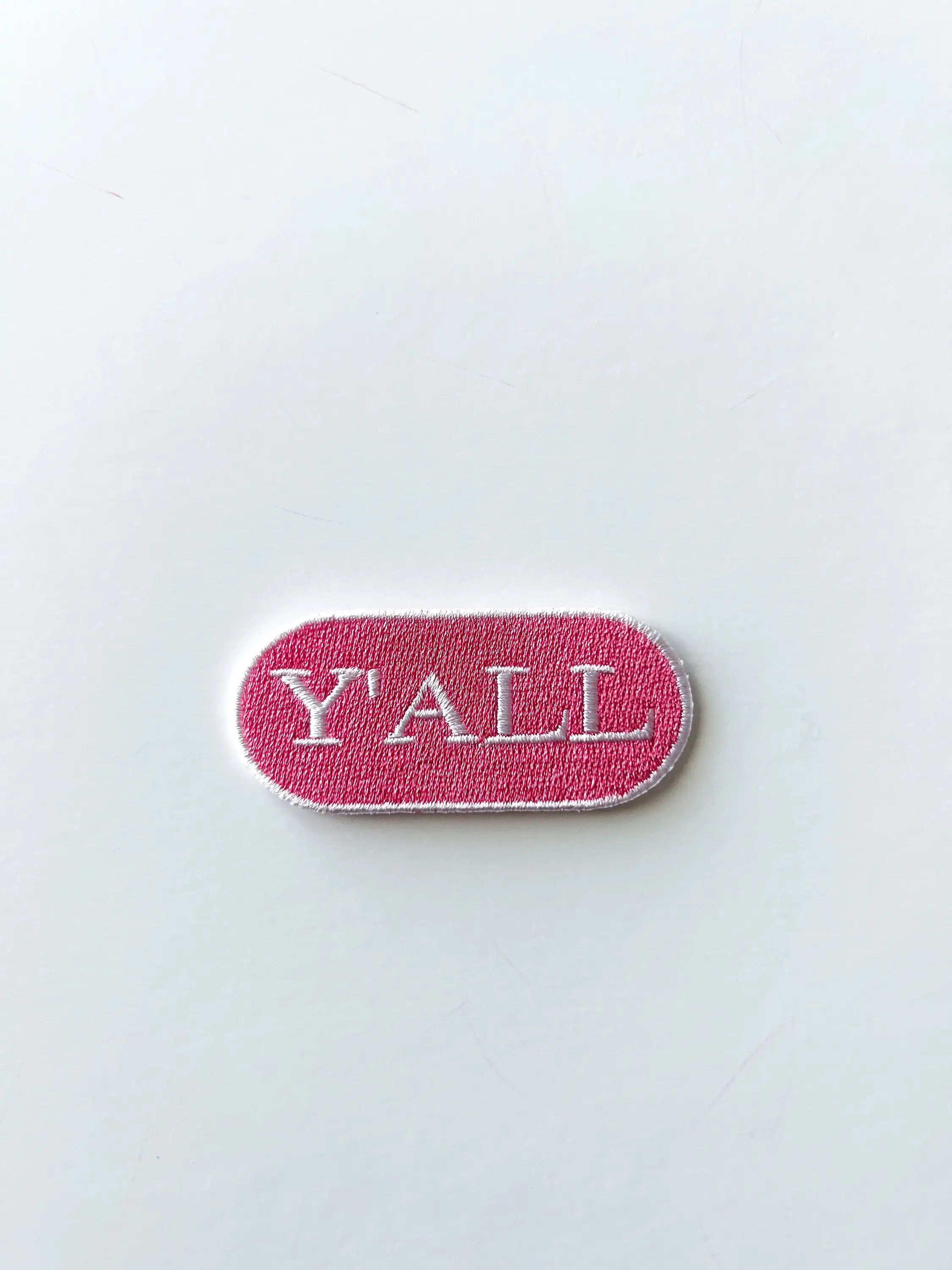 Pink Y'all Embroidered Iron-on Patch
