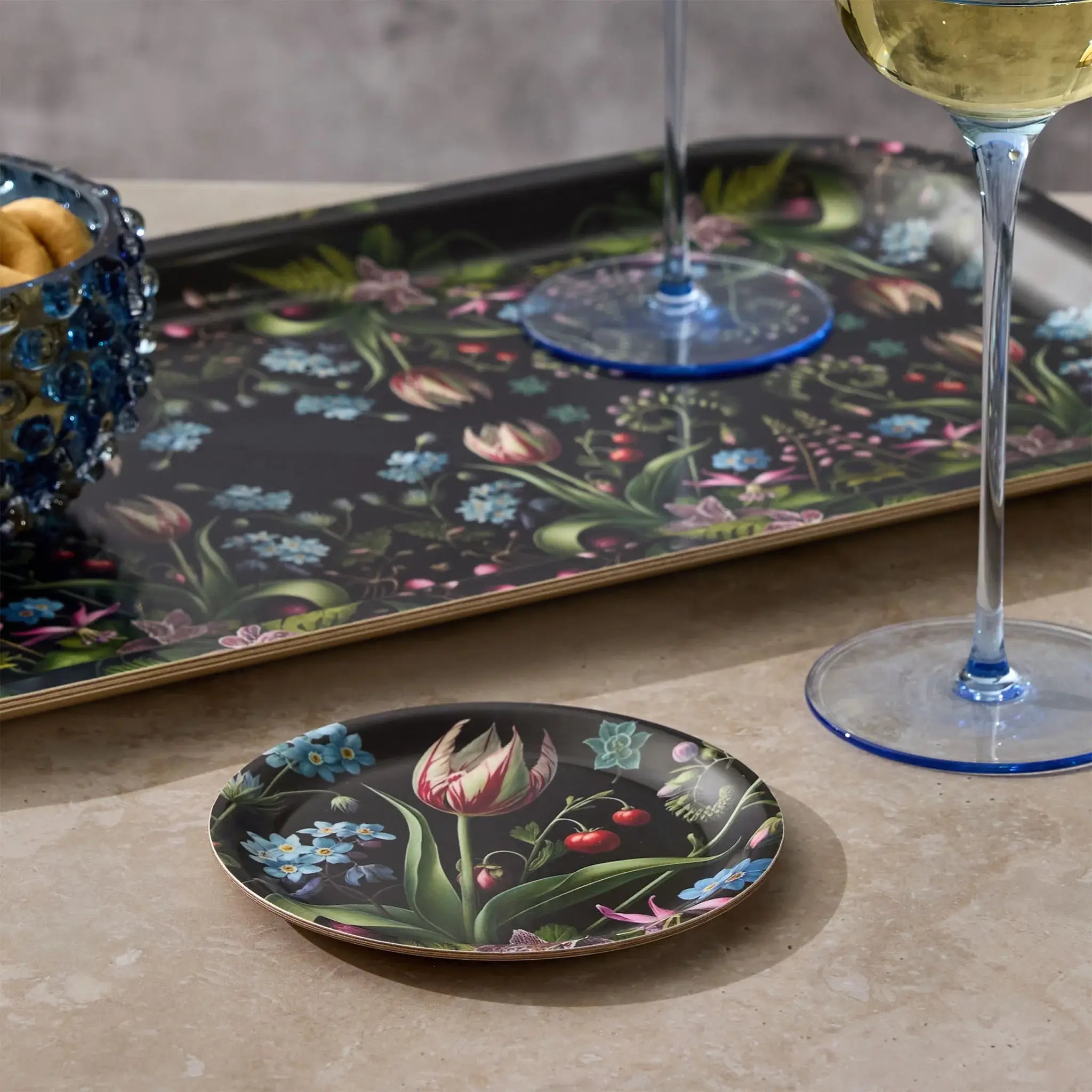 Forget-Me-Nots Round Tray