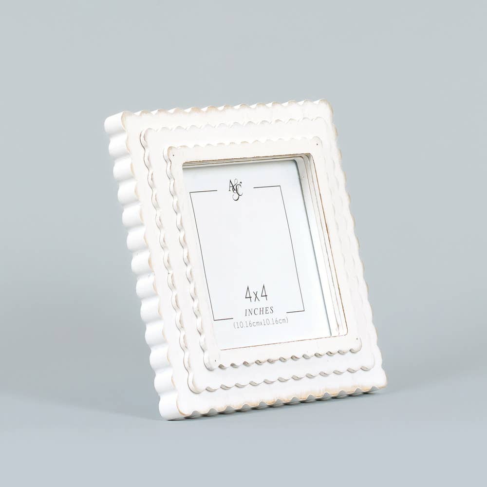 Wood Scallop Frame - 6" x 6", Square