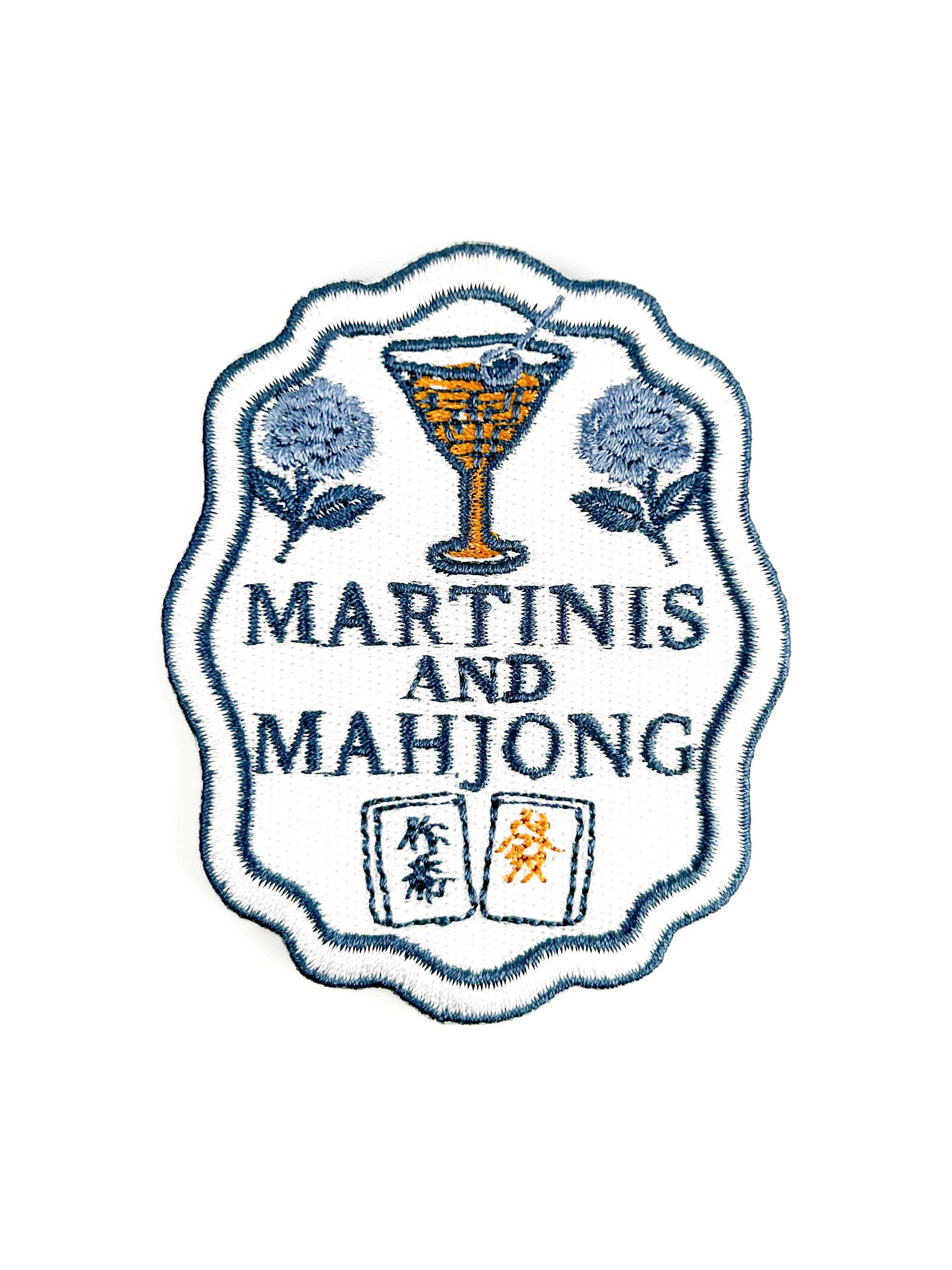 Martinis and Mahjong Iron-On Patch