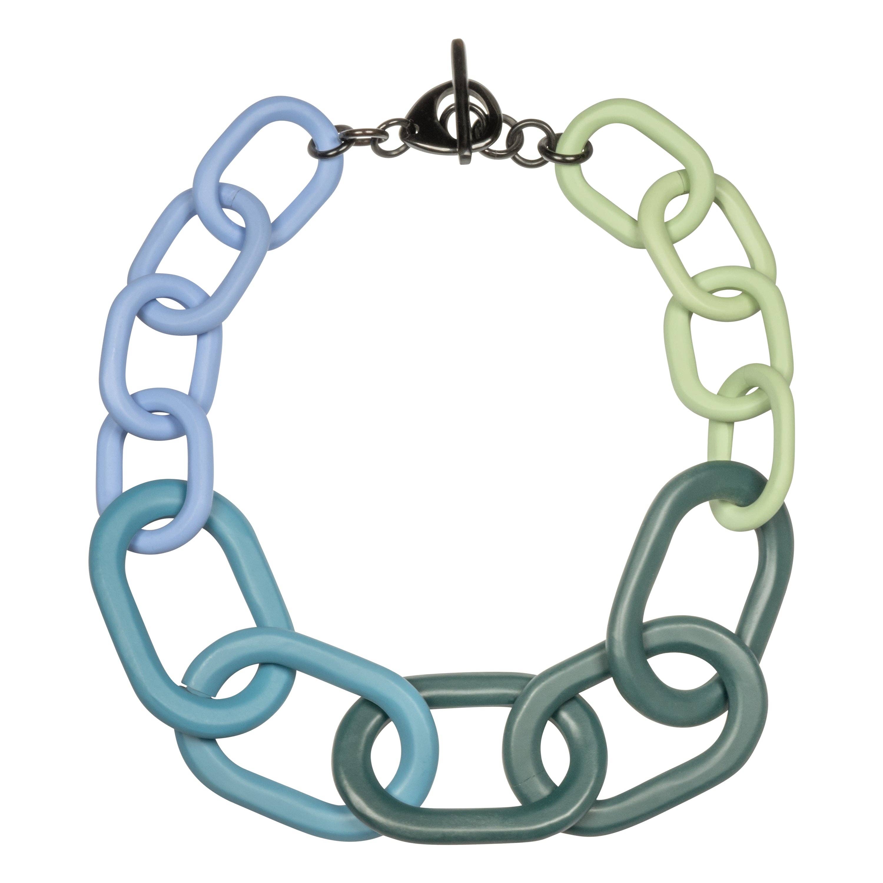 Blue Colorblock Link Necklace