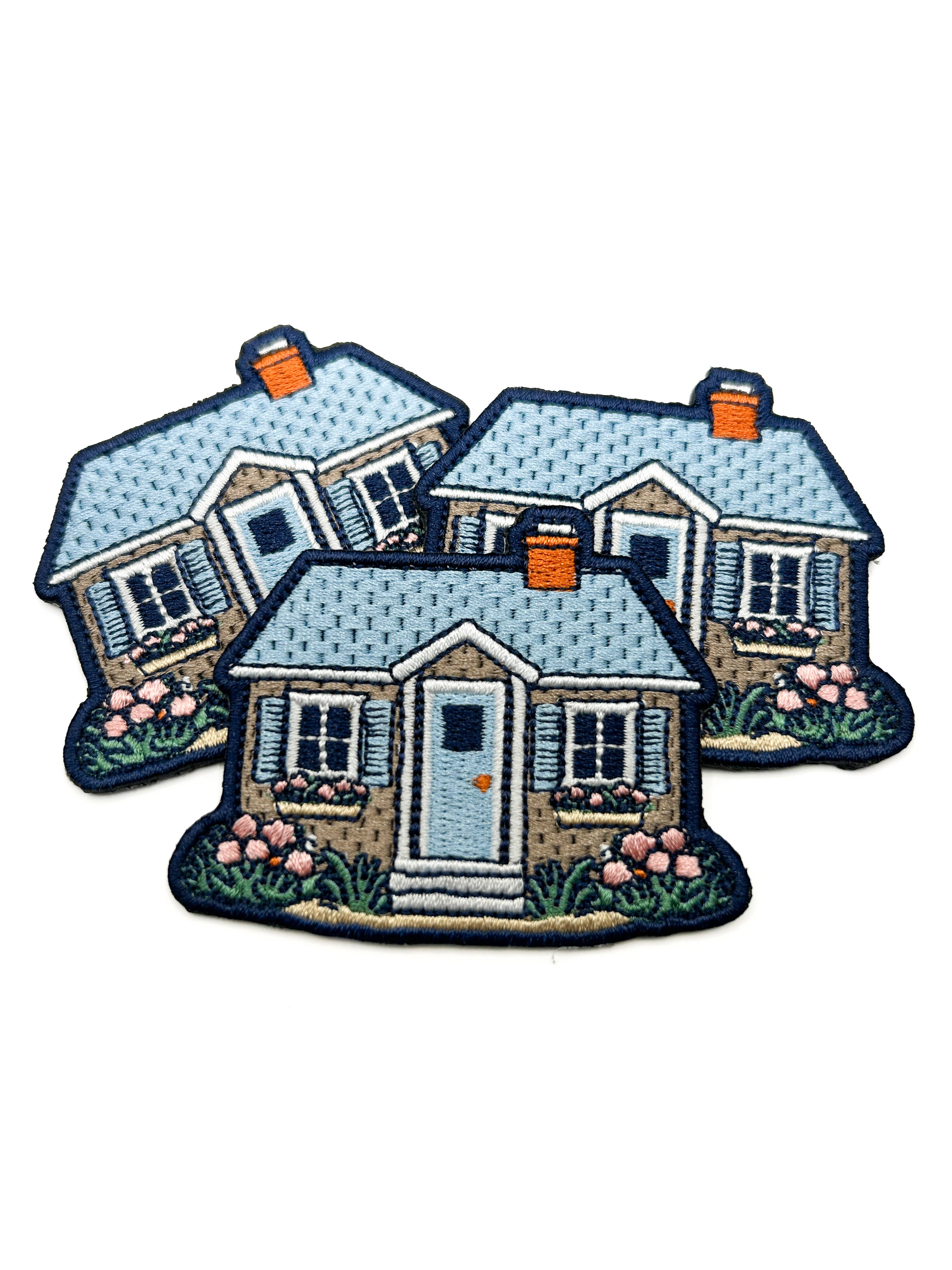 Embroidered Cottage House Iron-On Patch