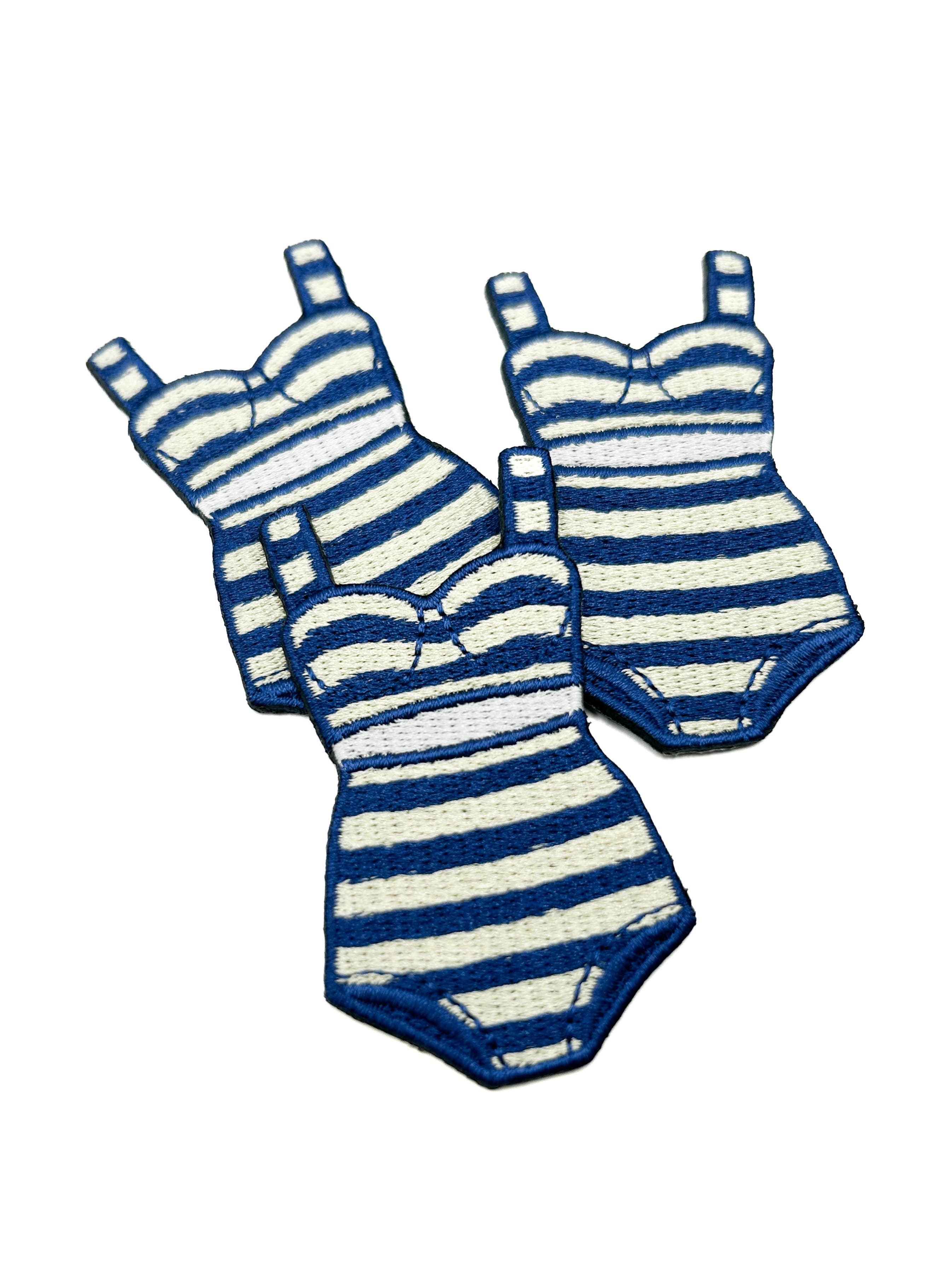 Retro Striped Swimsuit Iron-On Patch