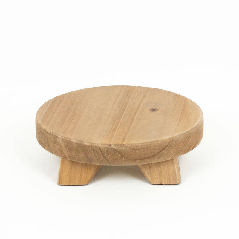 Natural Round Wood Riser 6" x 6" x 1.75"