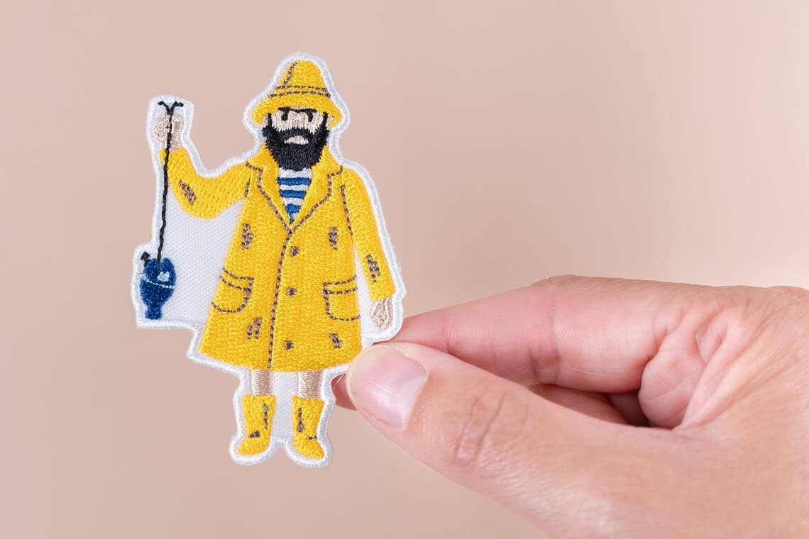 Old Salt Fisherman Iron On Patch