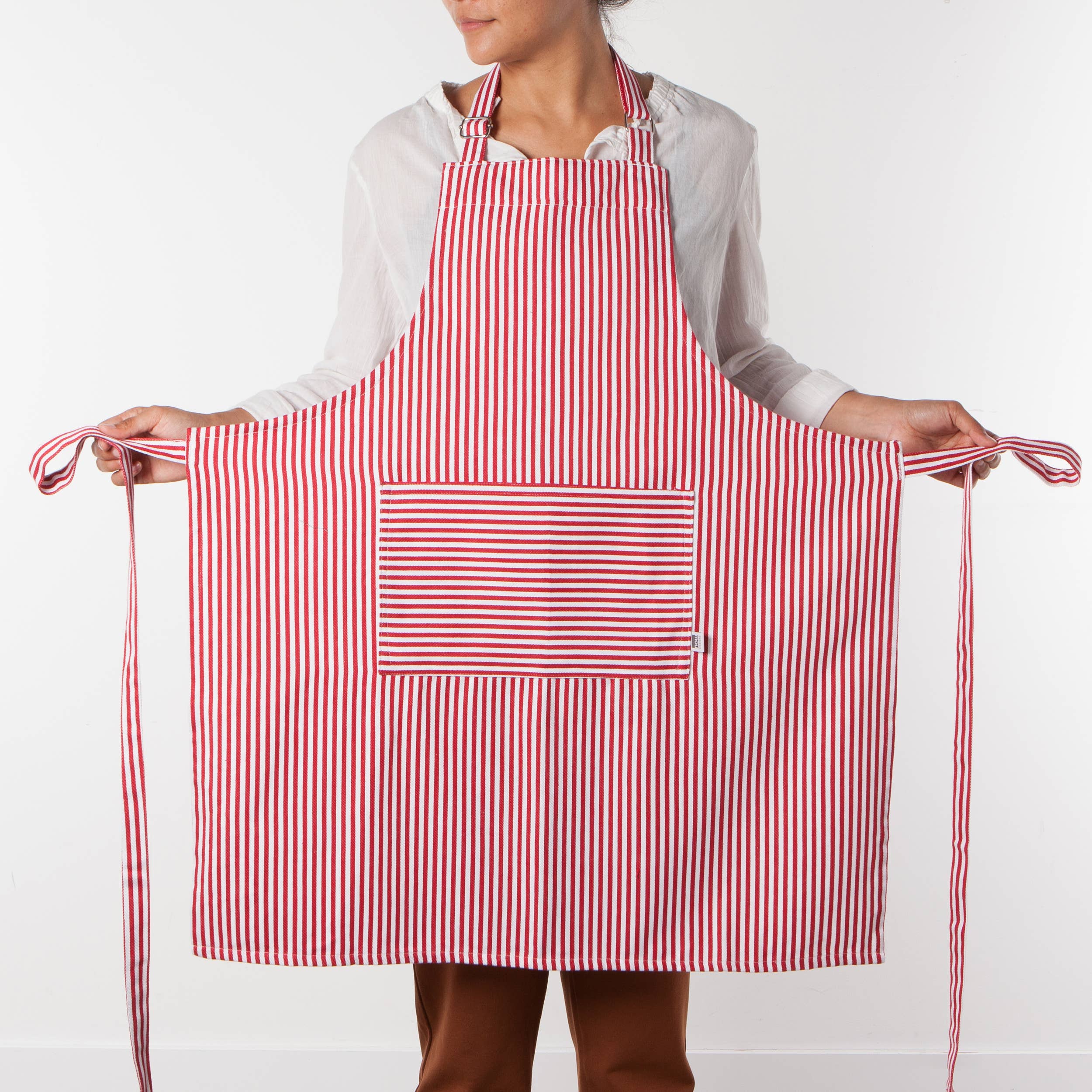 Narrow Red  Stripe Chef Apron