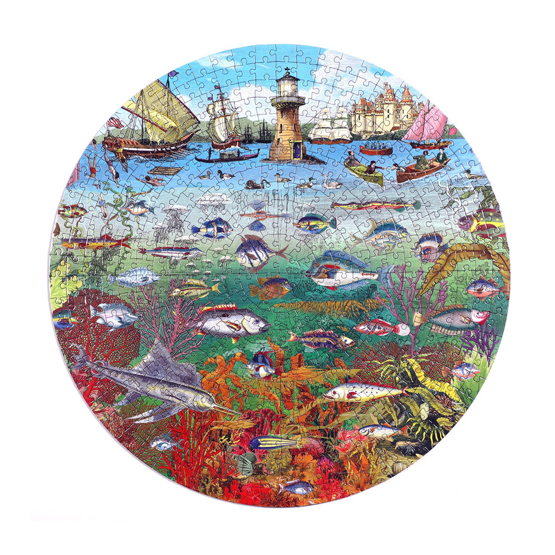 Fish and Boats 500 Piece Round Puzzle