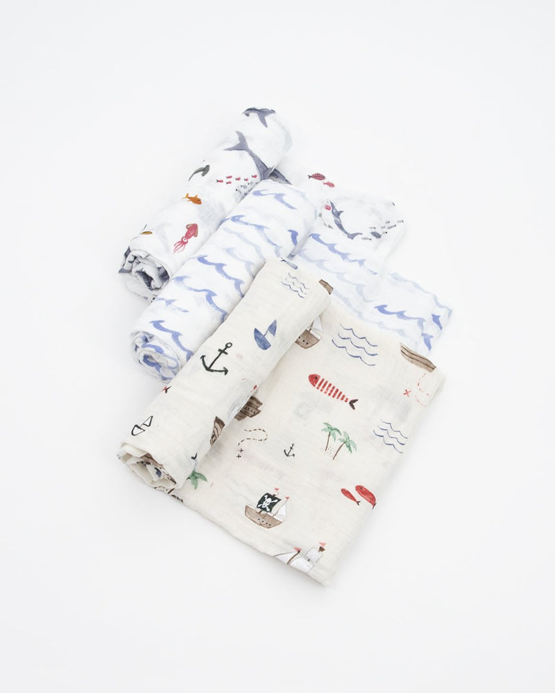 Cotton Muslin Swaddle S/3