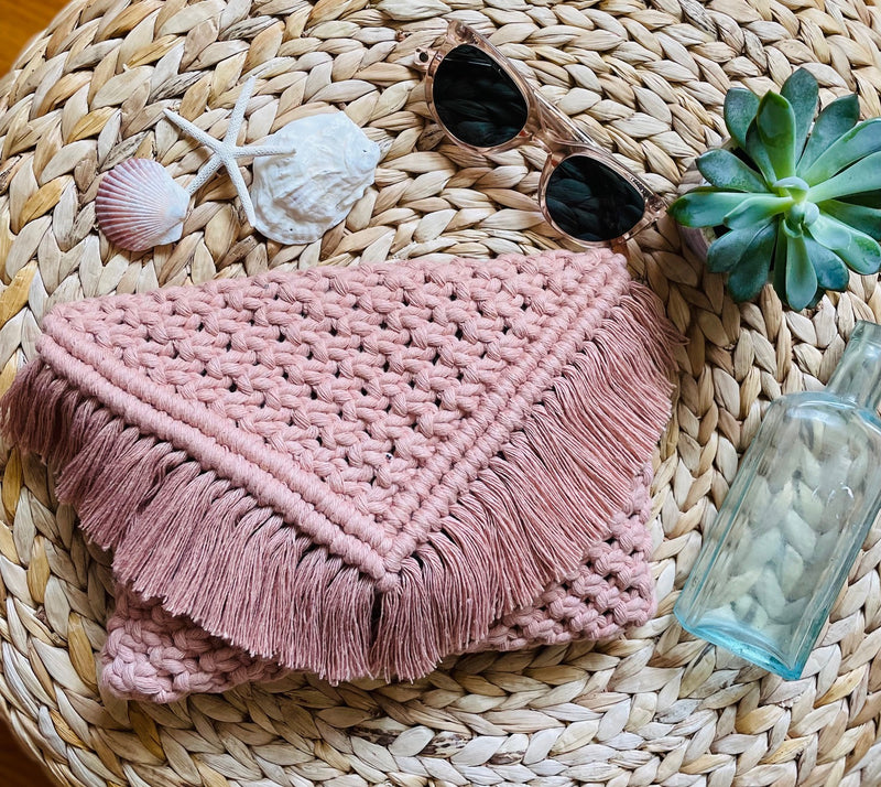 Macrame Fringe Clutch