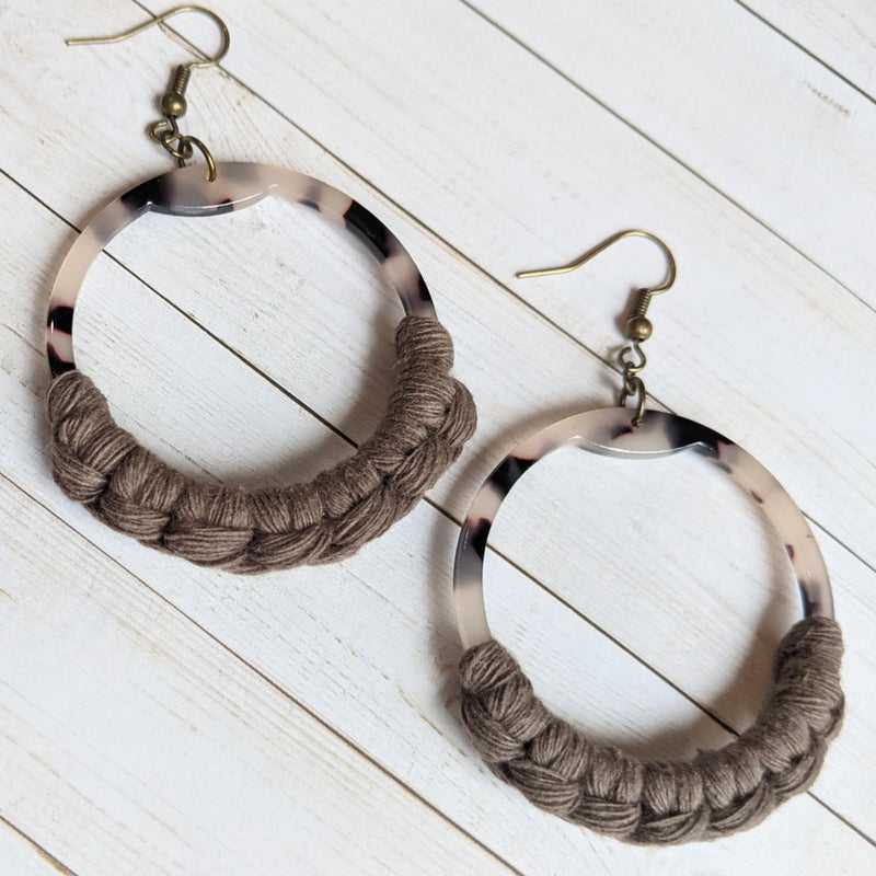 Wrapped Tortoise Hoops in Coffee