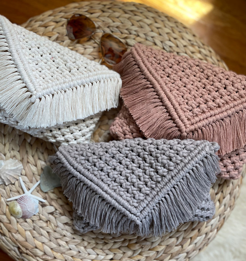 Macrame Fringe Clutch