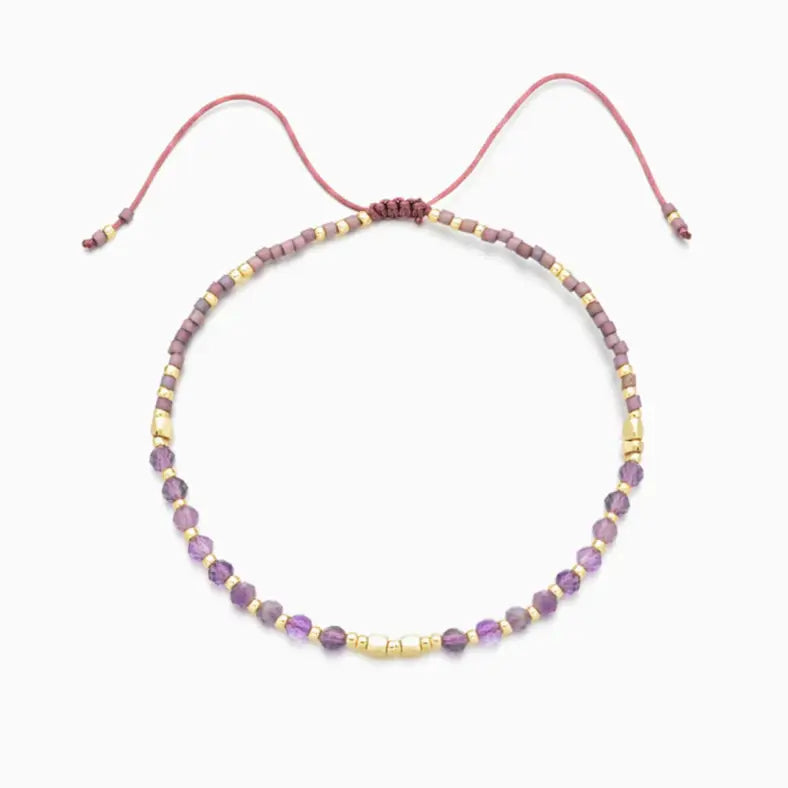 Amethyst Healing Gemstone Stacking Bracelet