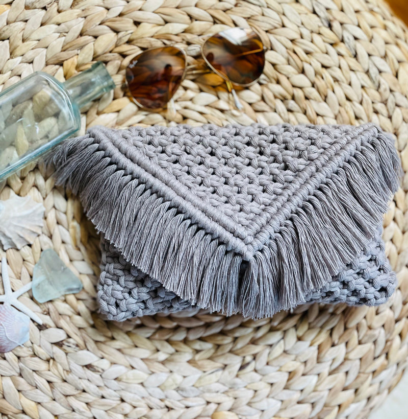 Macrame Fringe Clutch